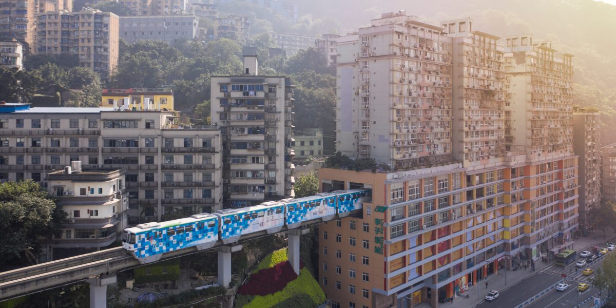 November,1,,2020,-,Chongqing,,China:,Aerial,View,Of,Subway